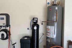 Water Heater and Water Softener Installed in the Garage